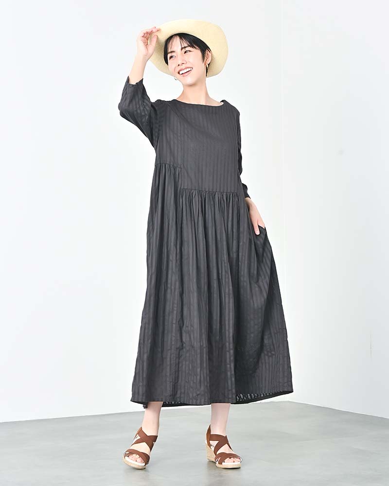 ワンピース SAKURAL SACRA ｜ サクラ｜TRIACE VINTAGE TWILL OP ギャザースリーブ