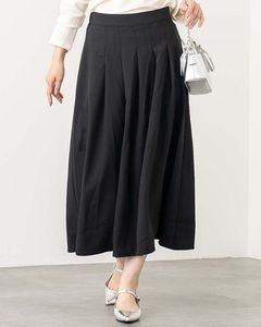 リネンタッチフロントプリーツスカート《セットアップ対応》|BOTTOMS