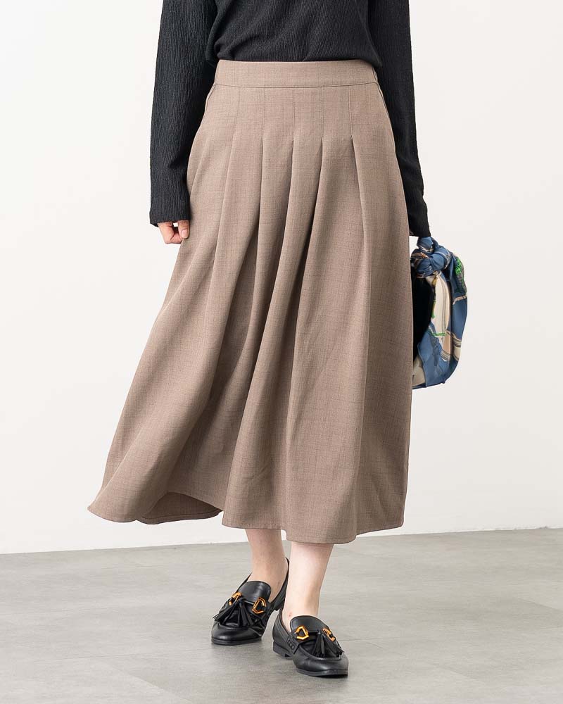 ✨美品　プレインピープル　リネンプリーツスカート　生成り　Ｍ PLAIN PEOPLE(プレインピープル)｜高密度アイリッシュリネン