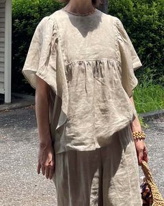 【Canaria Style】フリルスリーブリネンブラウス《セットアップ対応》|TOPS