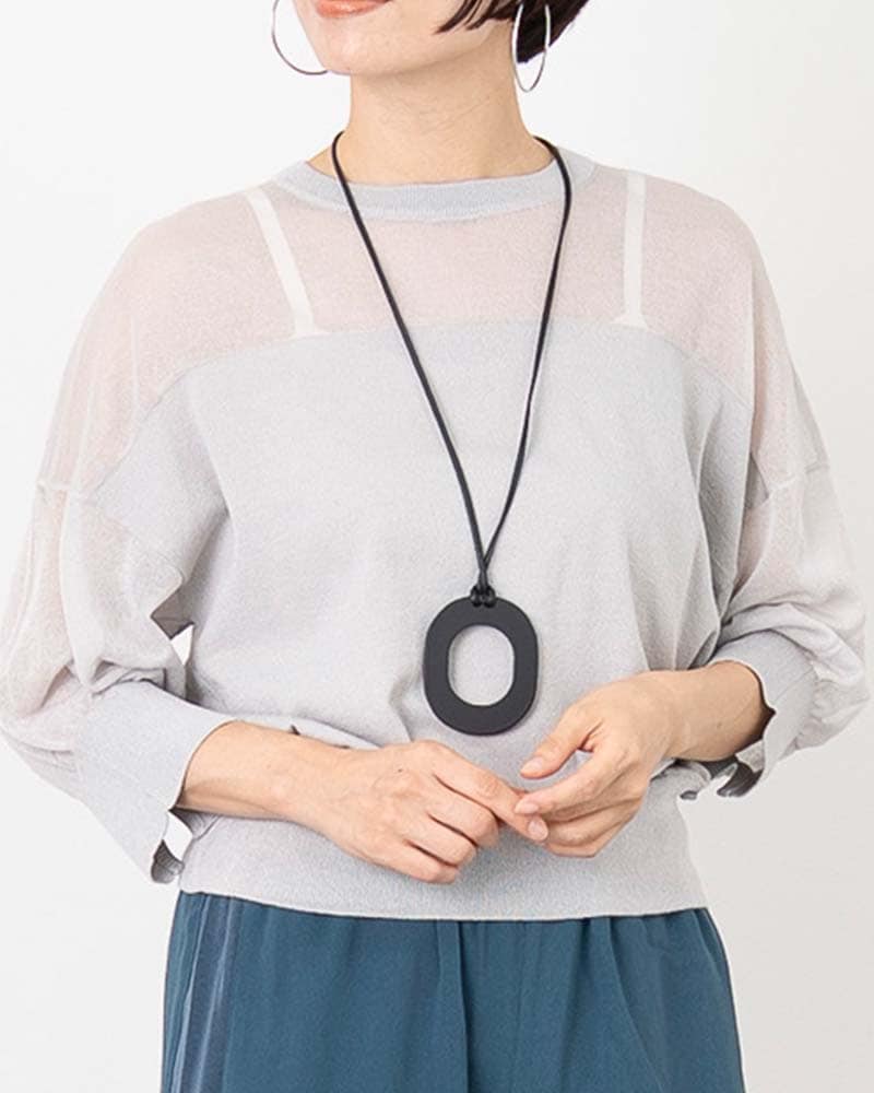 レーヨン混シアーコンビニットプルオーバー