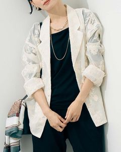 花柄刺繍シアーテーラードジャケット