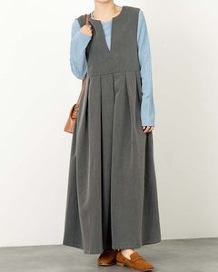 キーネックプリーツジャンパースカート|ONE-PIECE