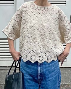 【Canaria Style】ドルマンスリーブレース編みプルオーバー