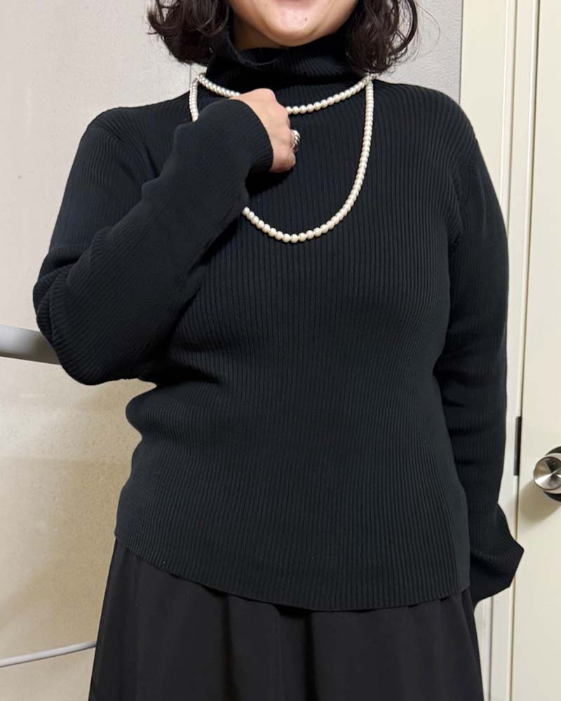 【otostyle】ハイネックリブニットプルオーバー