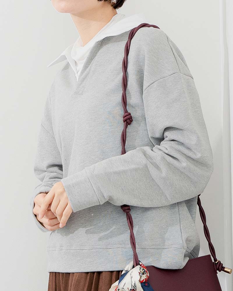 シャツレイヤードライク裏毛プルオーバー