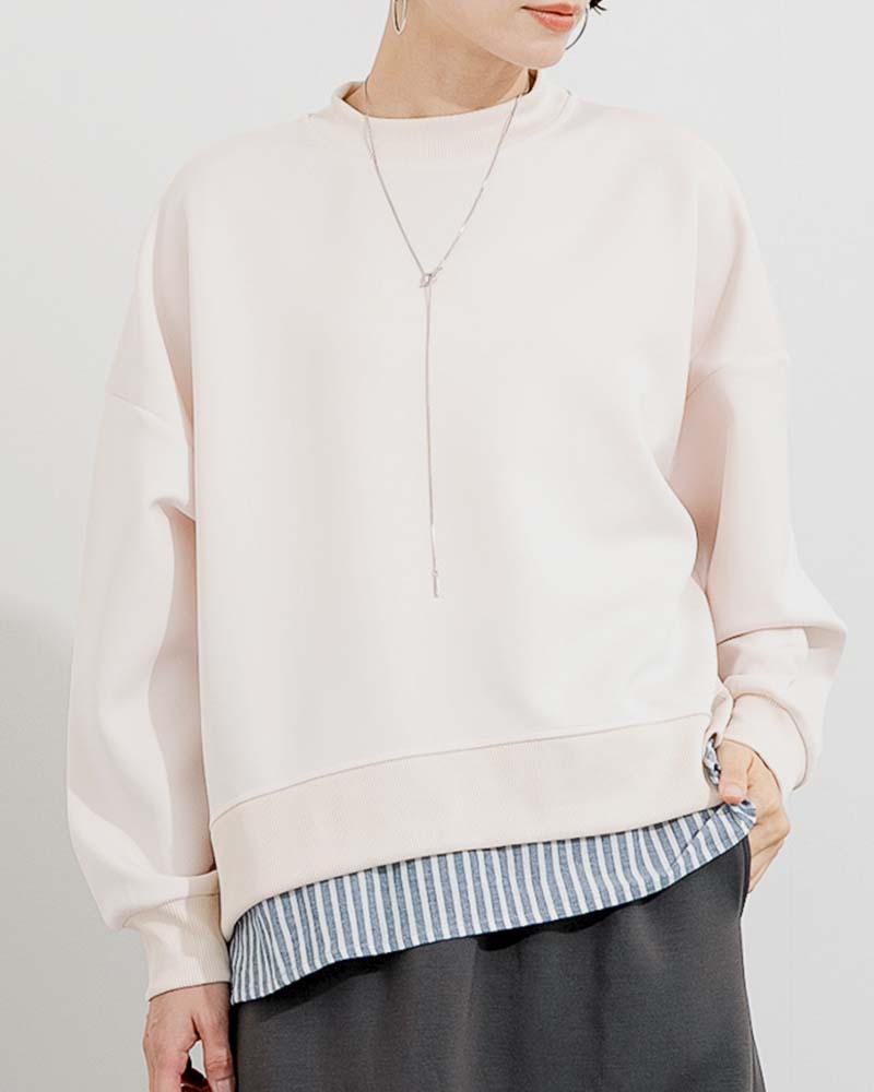 裾レイヤードライクポンチプルオーバー