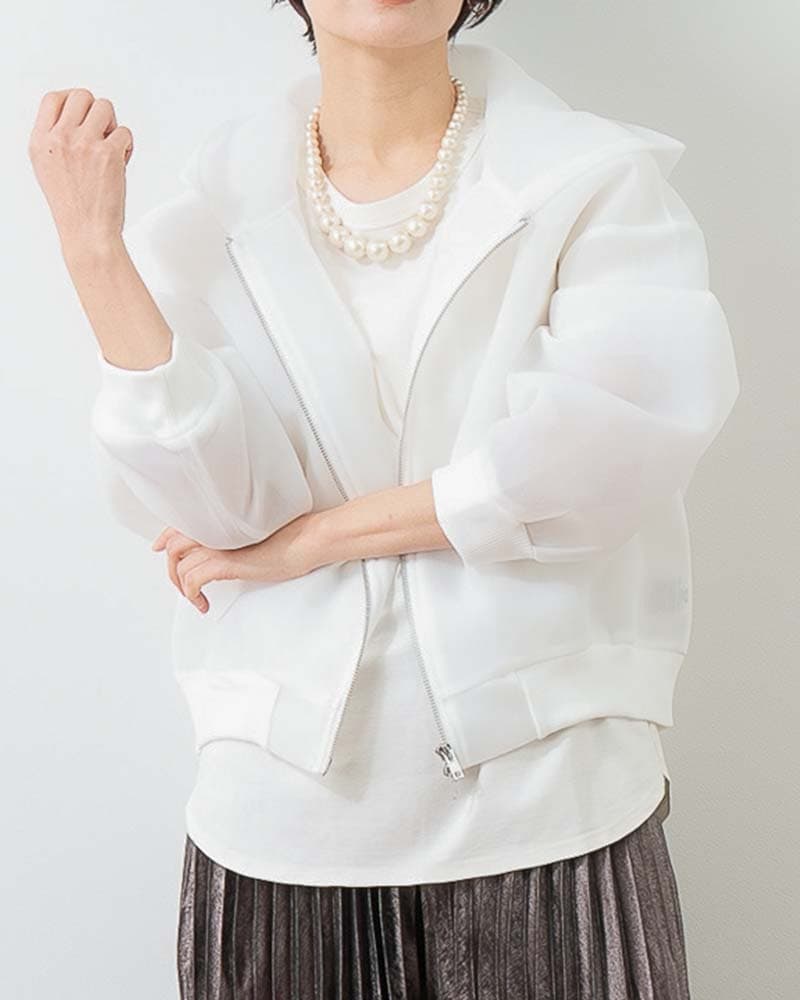 シアーダンボールフーディーブルゾン