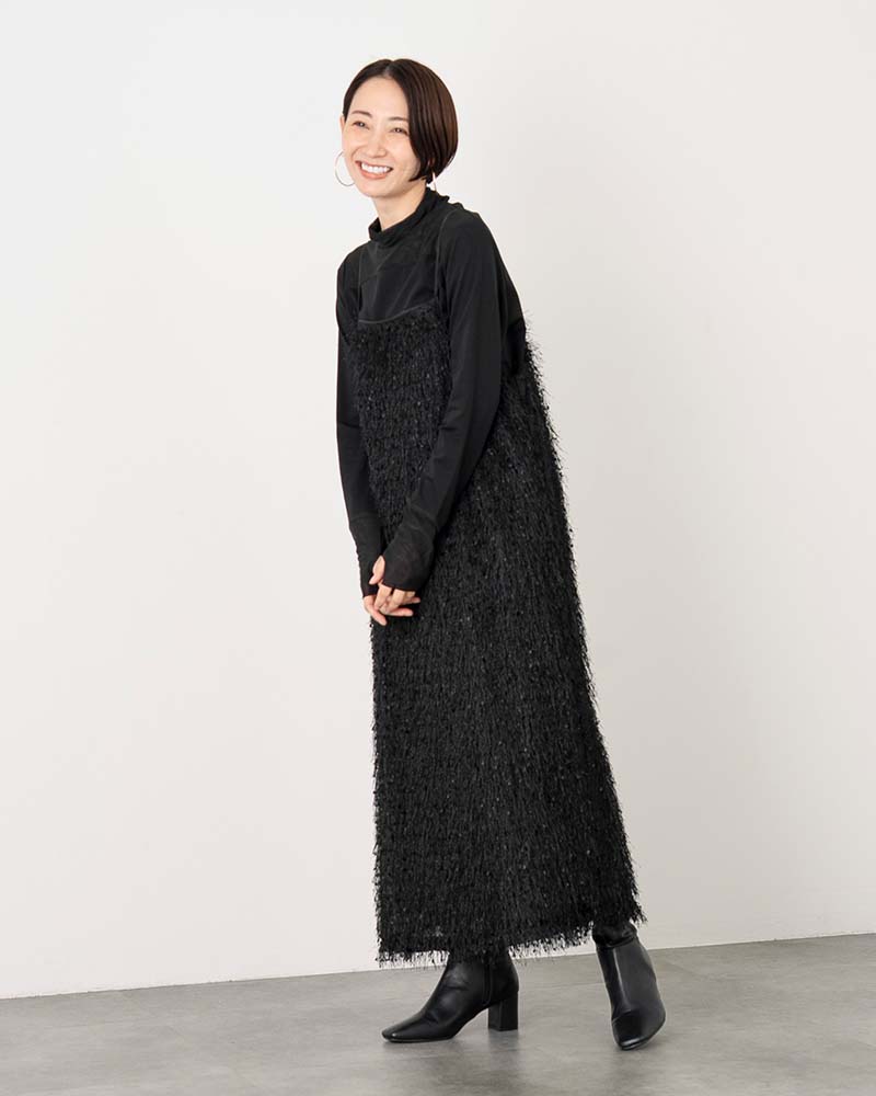【otostyle】フリンジIラインキャミワンピース