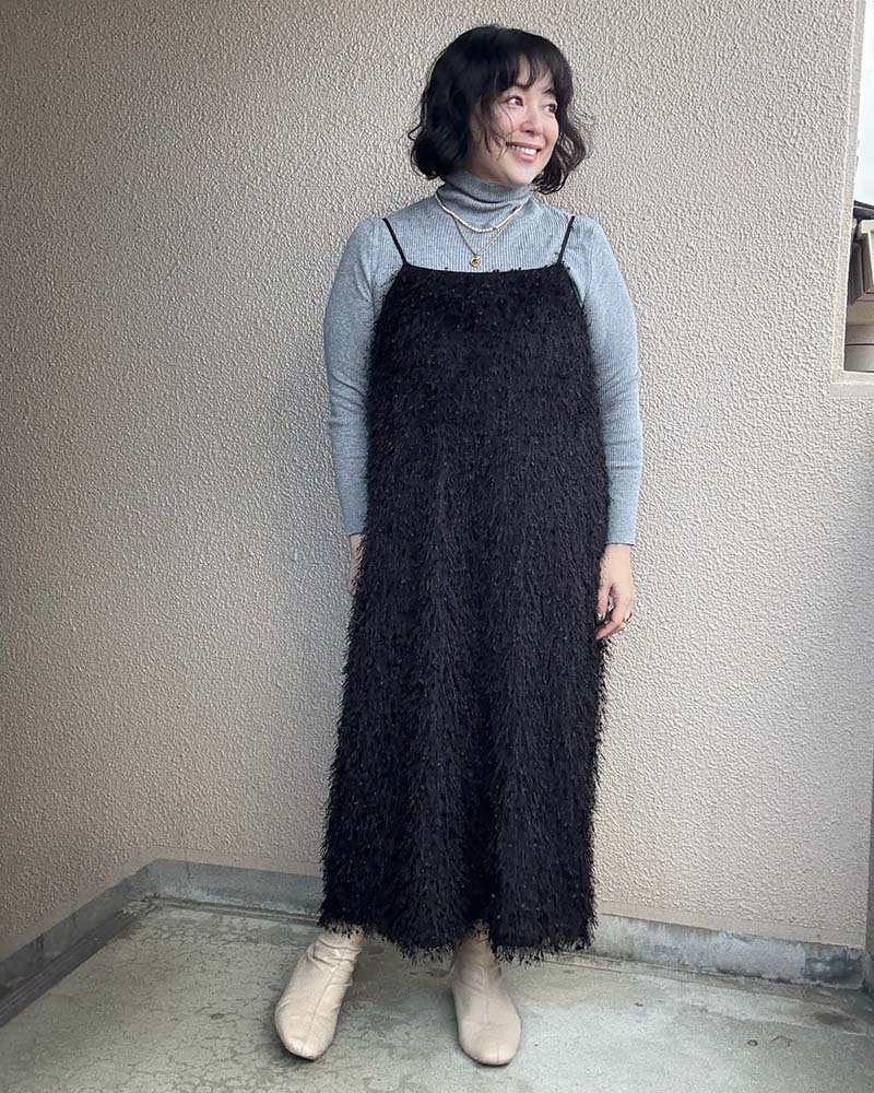 【otostyle】フリンジIラインキャミワンピース