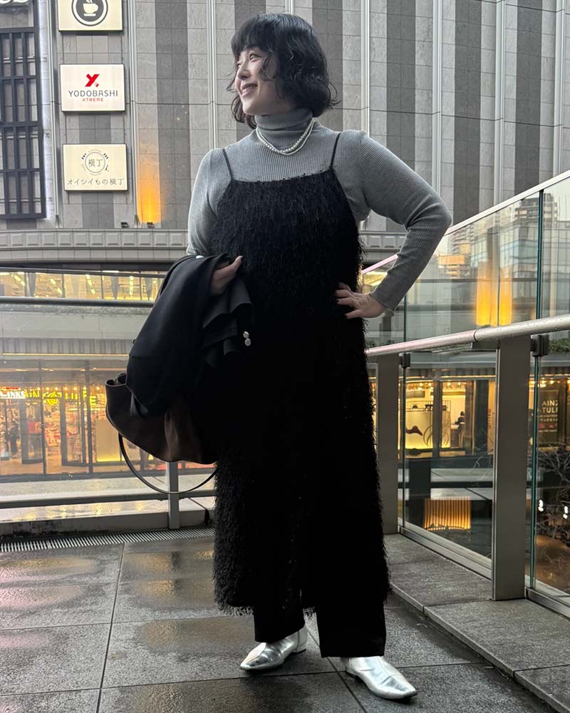 【otostyle】フリンジIラインキャミワンピース