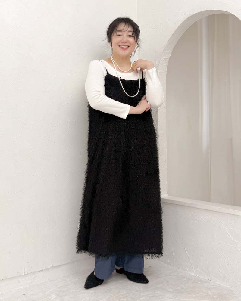 【otostyle】フリンジIラインキャミワンピース