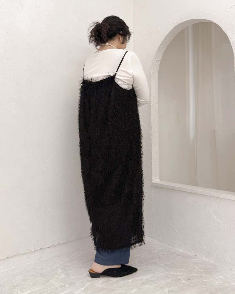 【otostyle】フリンジIラインキャミワンピース