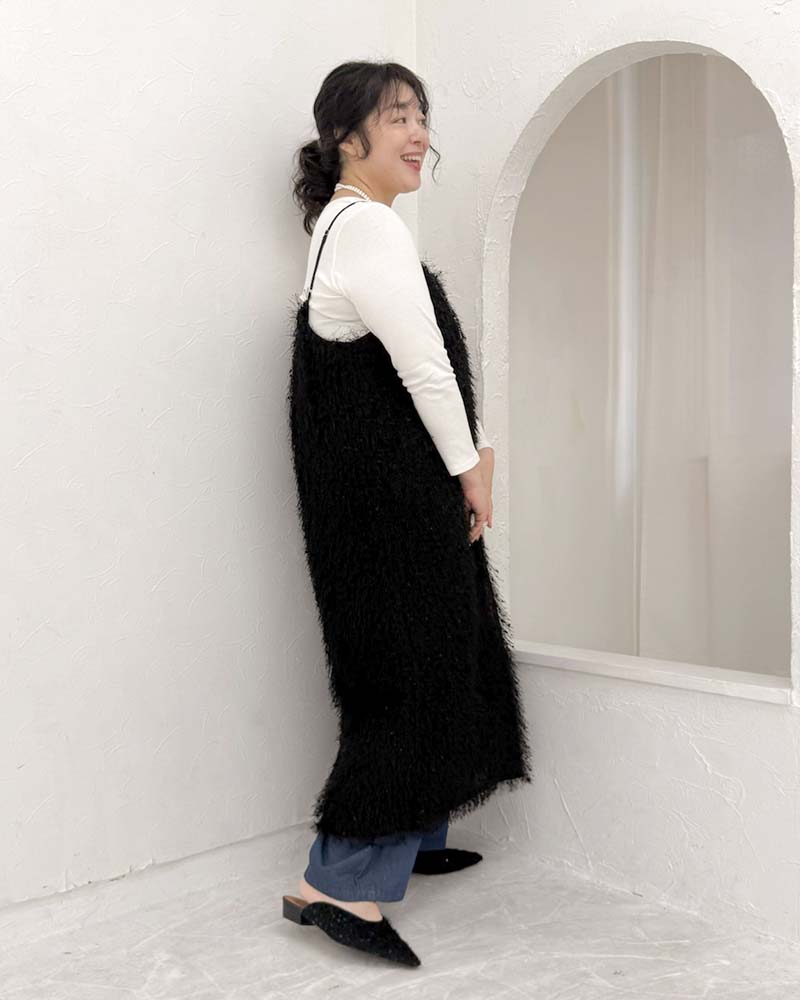 【otostyle】フリンジIラインキャミワンピース