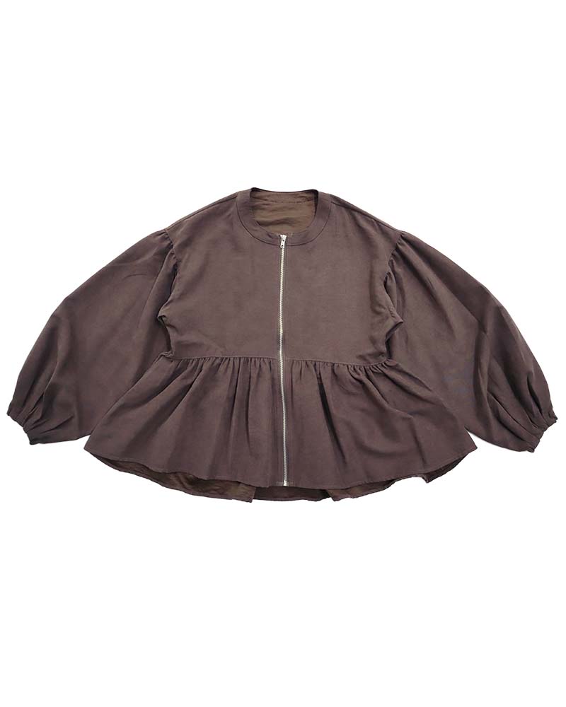ピーチスキンボリュームスリーブペプラムブルゾン