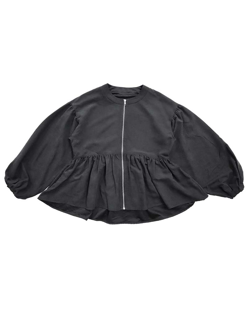 ピーチスキンボリュームスリーブペプラムブルゾン