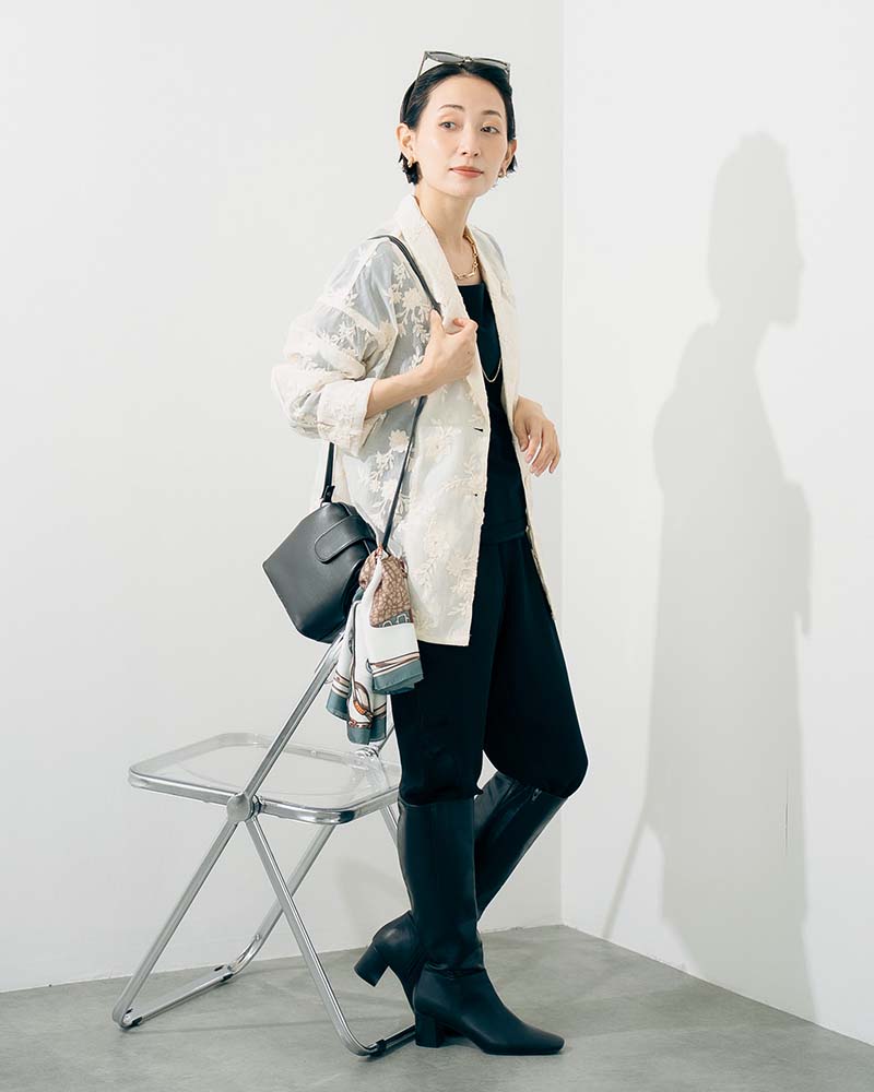 花柄刺繍シアーテーラードジャケット