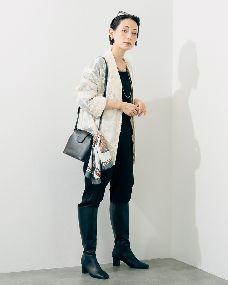 花柄刺繍シアーテーラードジャケット