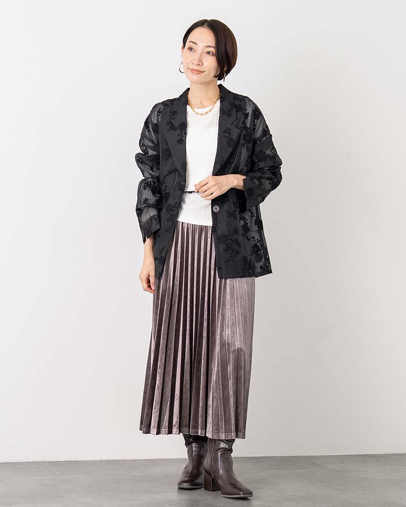 花柄刺繍シアーテーラードジャケット | OUTER | 元町ゼラール