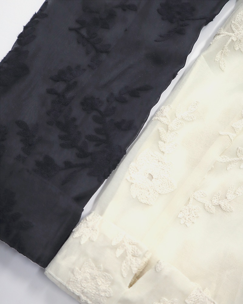 花柄刺繍シアーテーラードジャケット