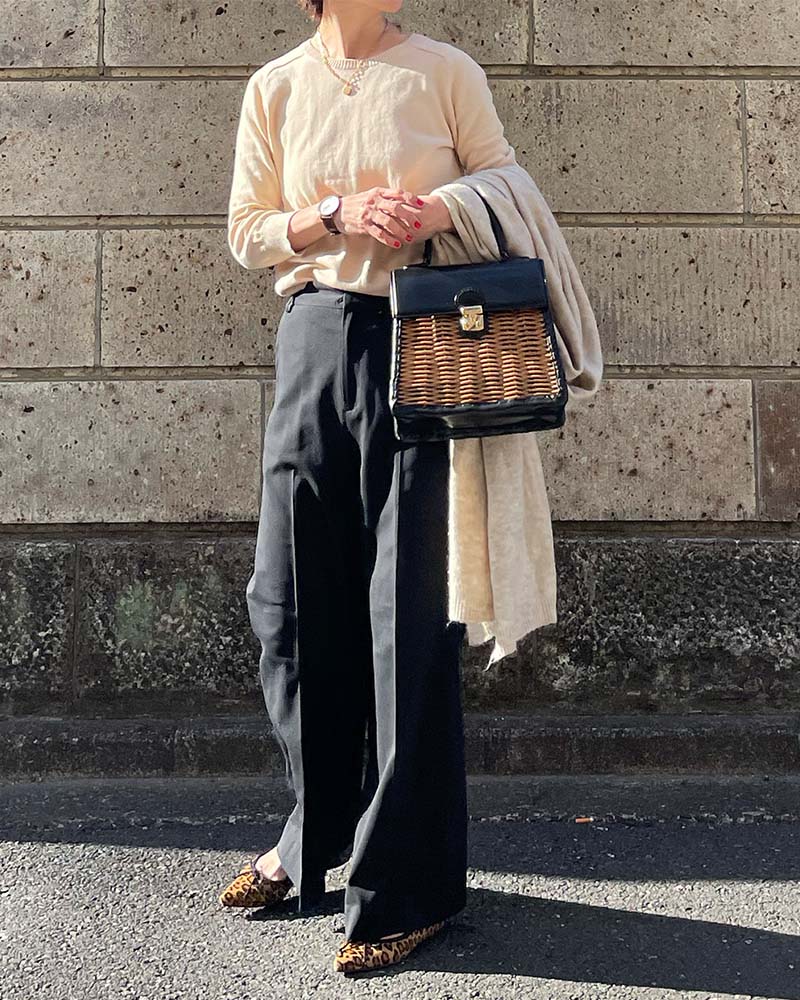 【Canaria Style】コットンラウンドネック8分袖プルオーバー