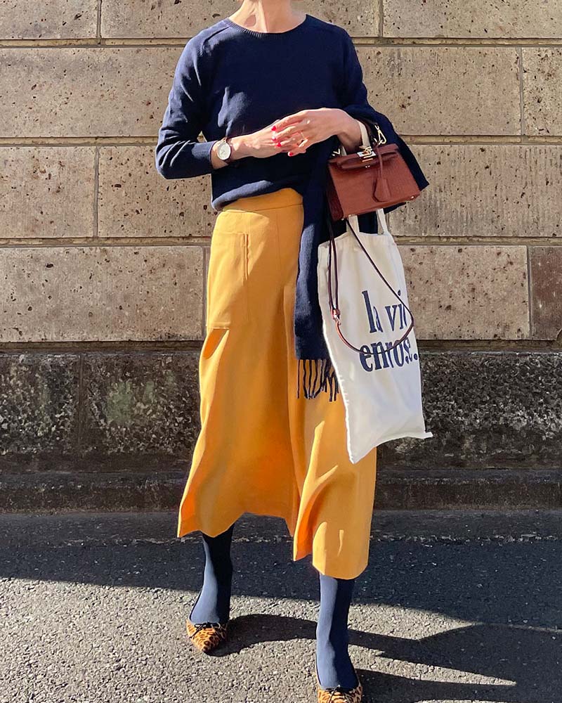 【Canaria Style】コットンラウンドネック8分袖プルオーバー