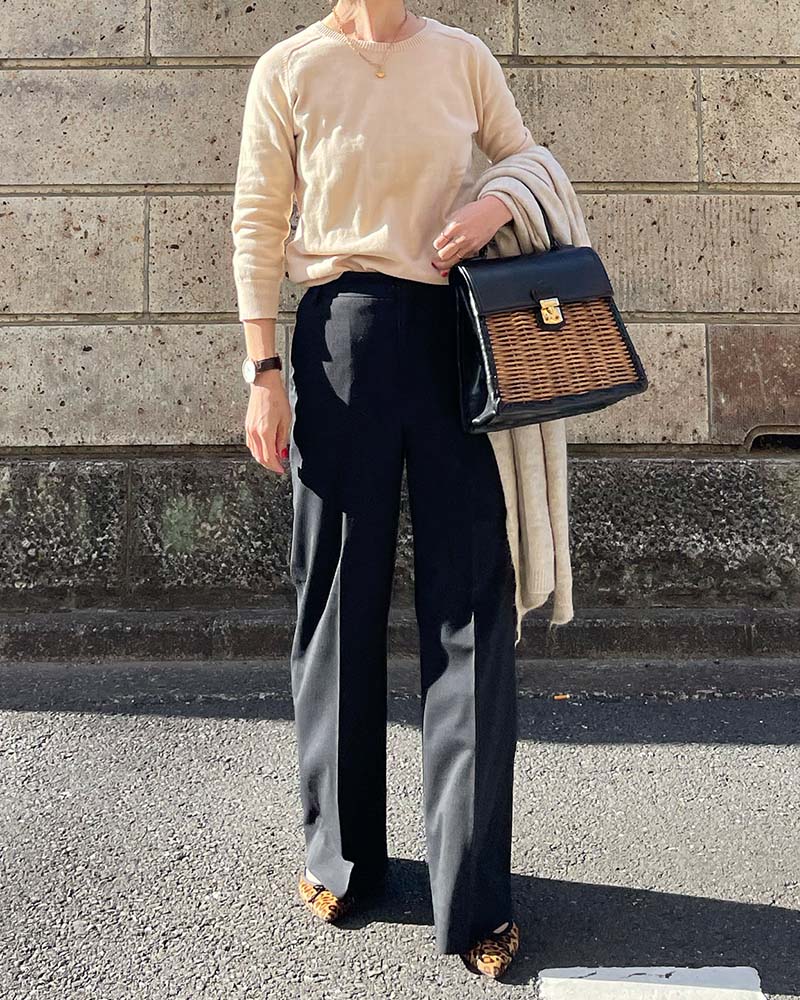 【Canaria Style】コットンラウンドネック8分袖プルオーバー