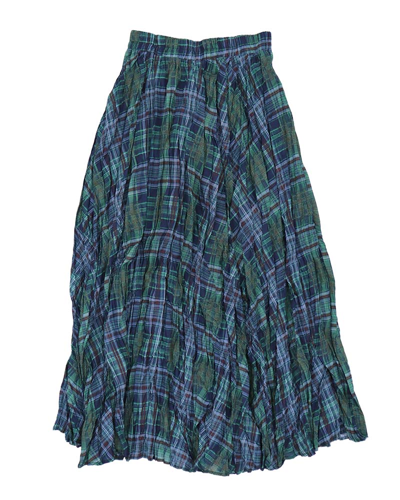 チェック柄ワッシャーフレアスカート