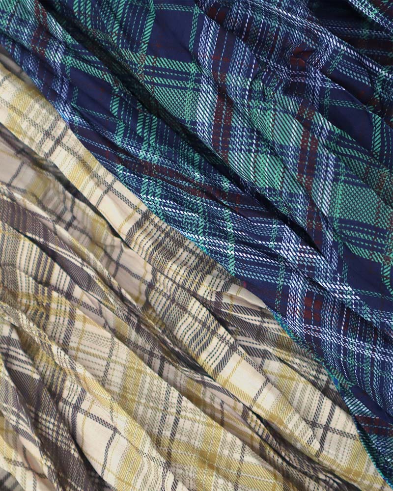 チェック柄ワッシャーフレアスカート