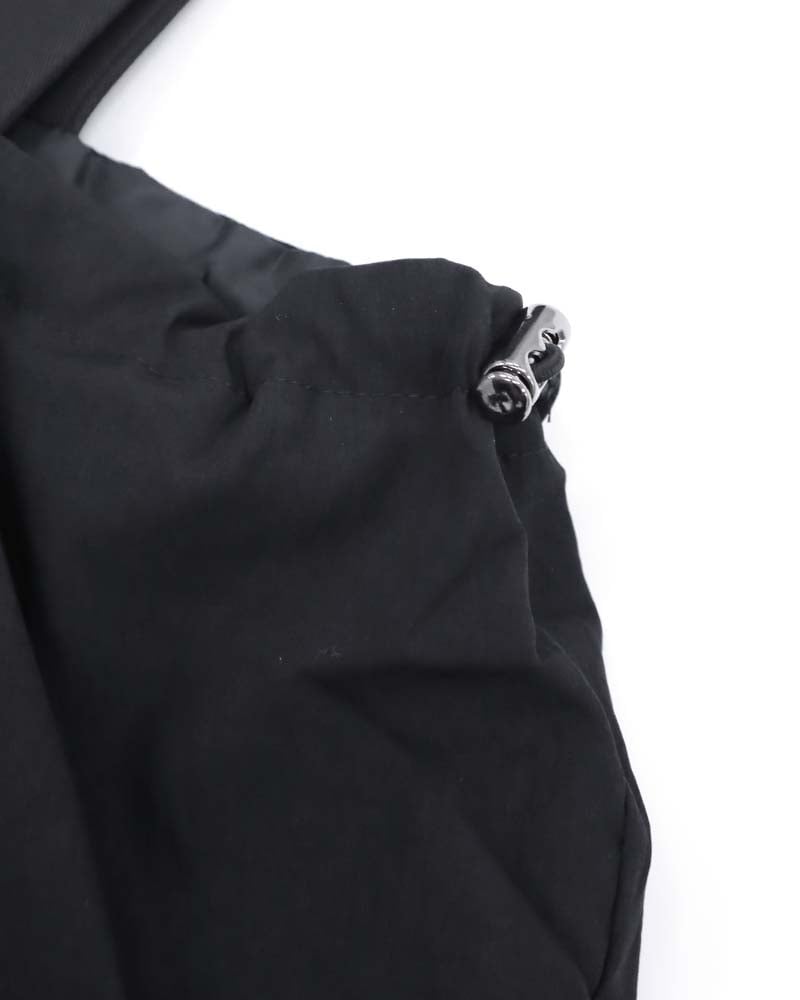 異素材切り替えバルーンペプラムベスト