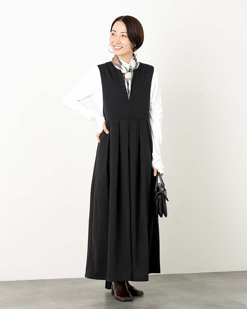 キーネックプリーツジャンパースカート | ONE-PIECE | 元町ゼラール