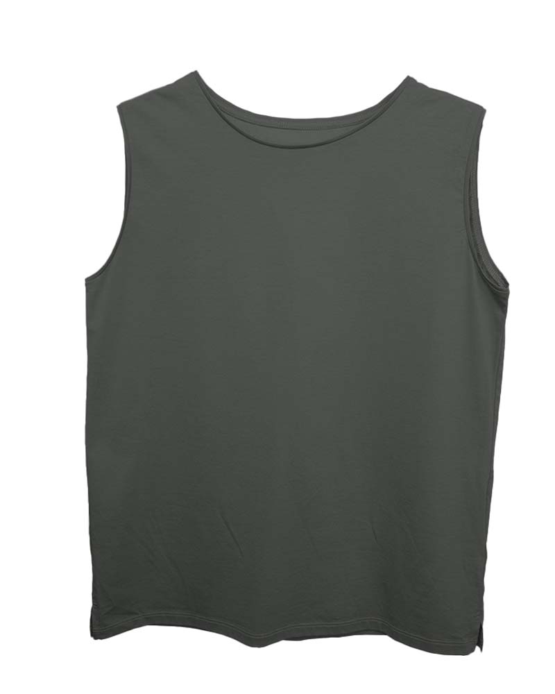 GIZAコットンハイゲージ天竺ノースリーブプルオーバー