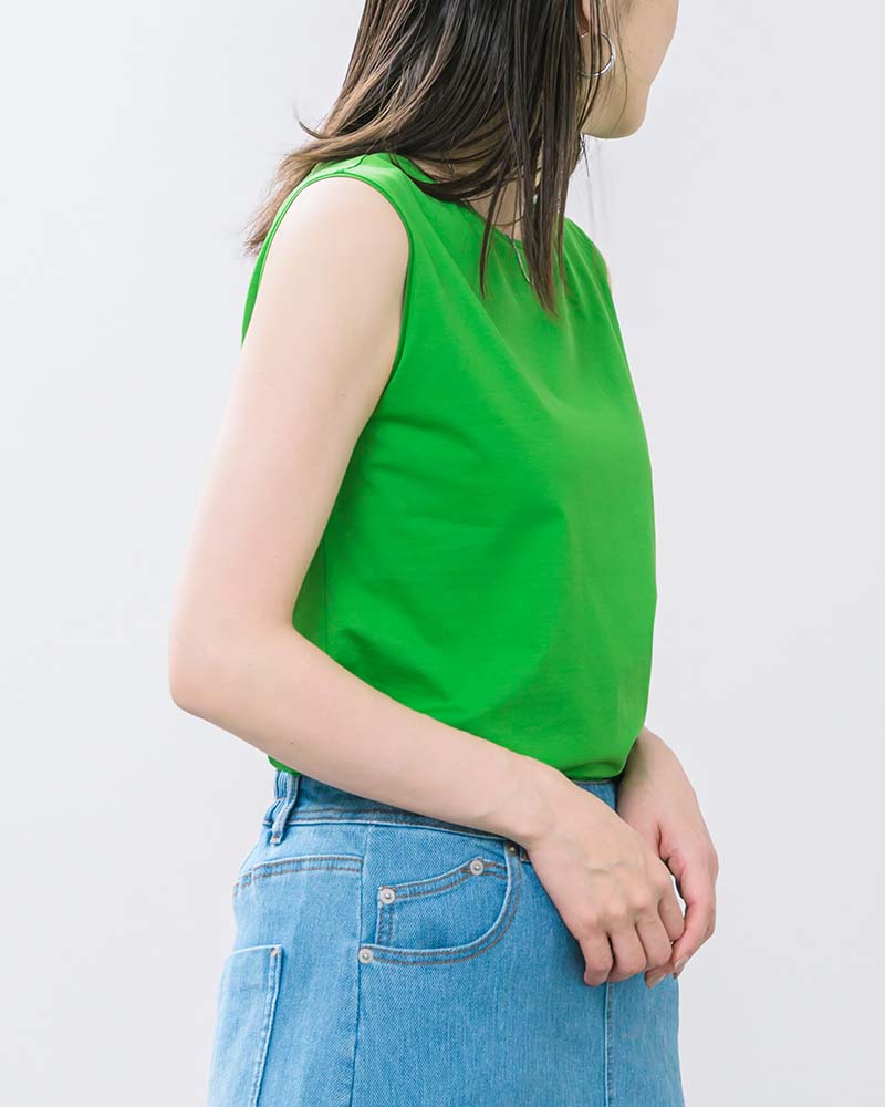 GIZAコットンハイゲージ天竺ノースリーブプルオーバー