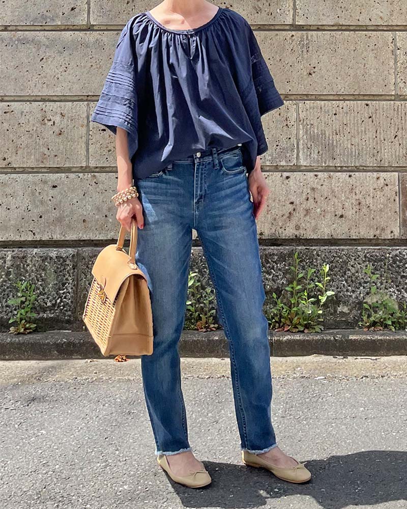 【Canaria Style】レース&ピンタックドルマンブラウス(インナー付き)②