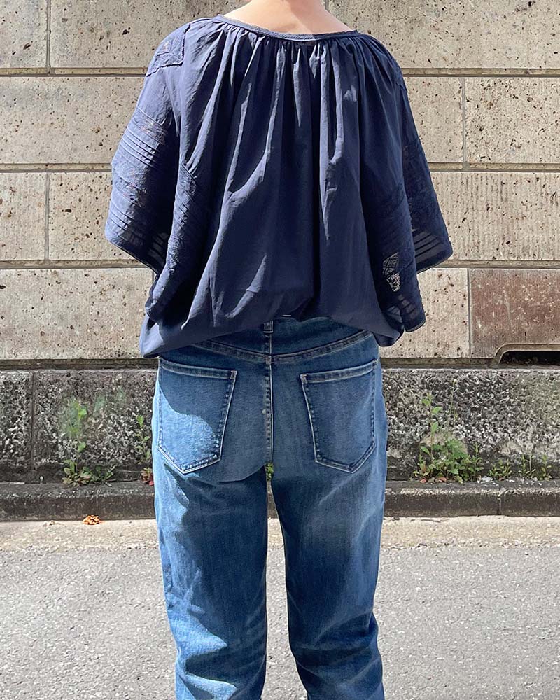 【Canaria Style】レース&ピンタックドルマンブラウス(インナー付き)②