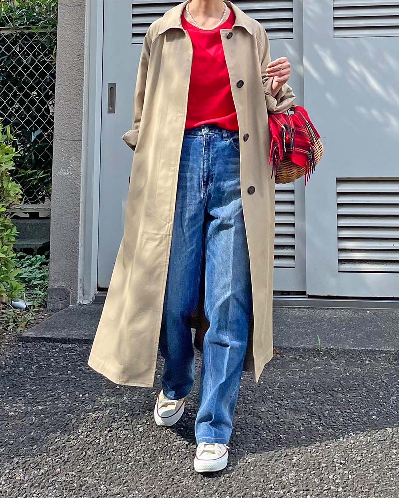 Canaria Style】ベルト付きツイルステンカラーコート | OUTER | 元町