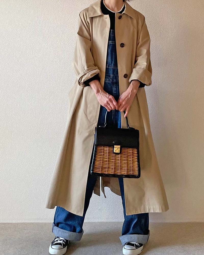 Canaria Style】ベルト付きツイルステンカラーコート | OUTER | 元町