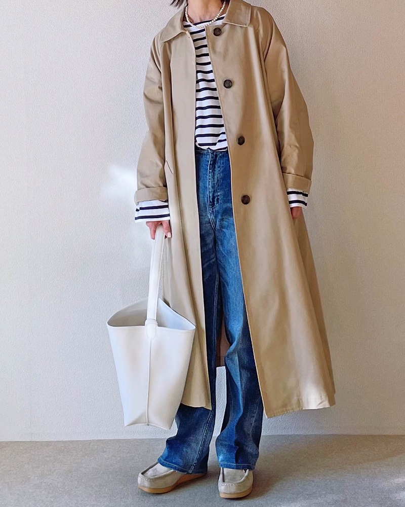 Canaria Style】ベルト付きツイルステンカラーコート | OUTER | 元町