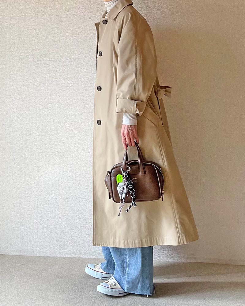 Canaria Style】ベルト付きツイルステンカラーコート | OUTER | 元町