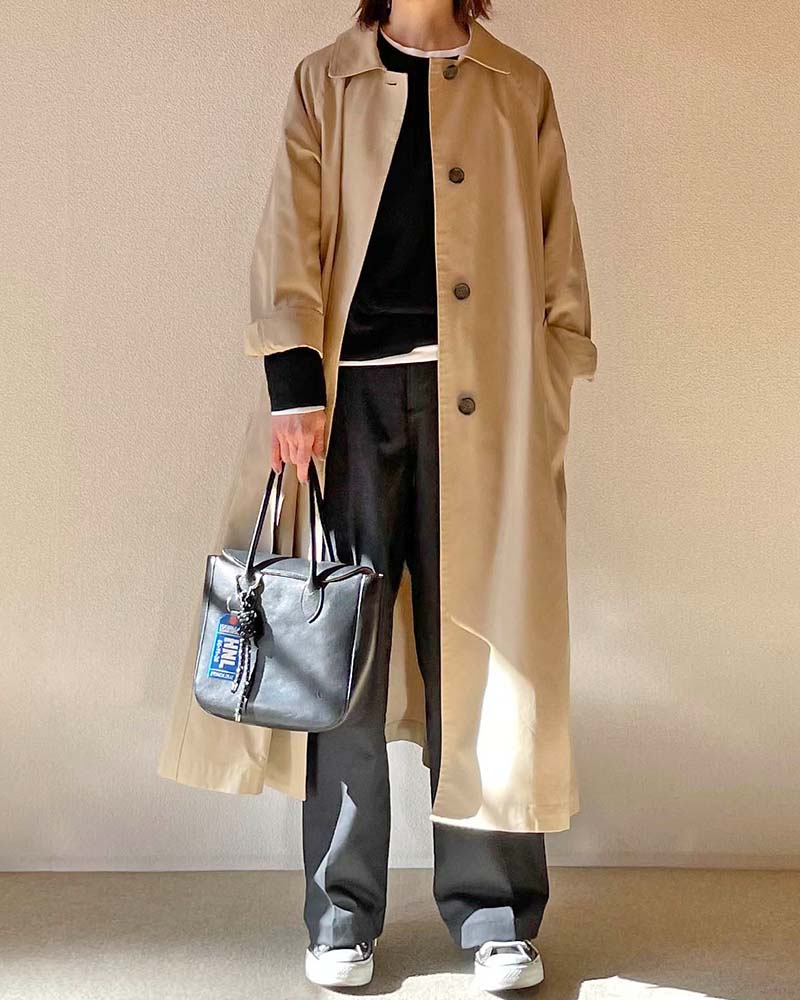 Canaria Style】ベルト付きツイルステンカラーコート | OUTER | 元町