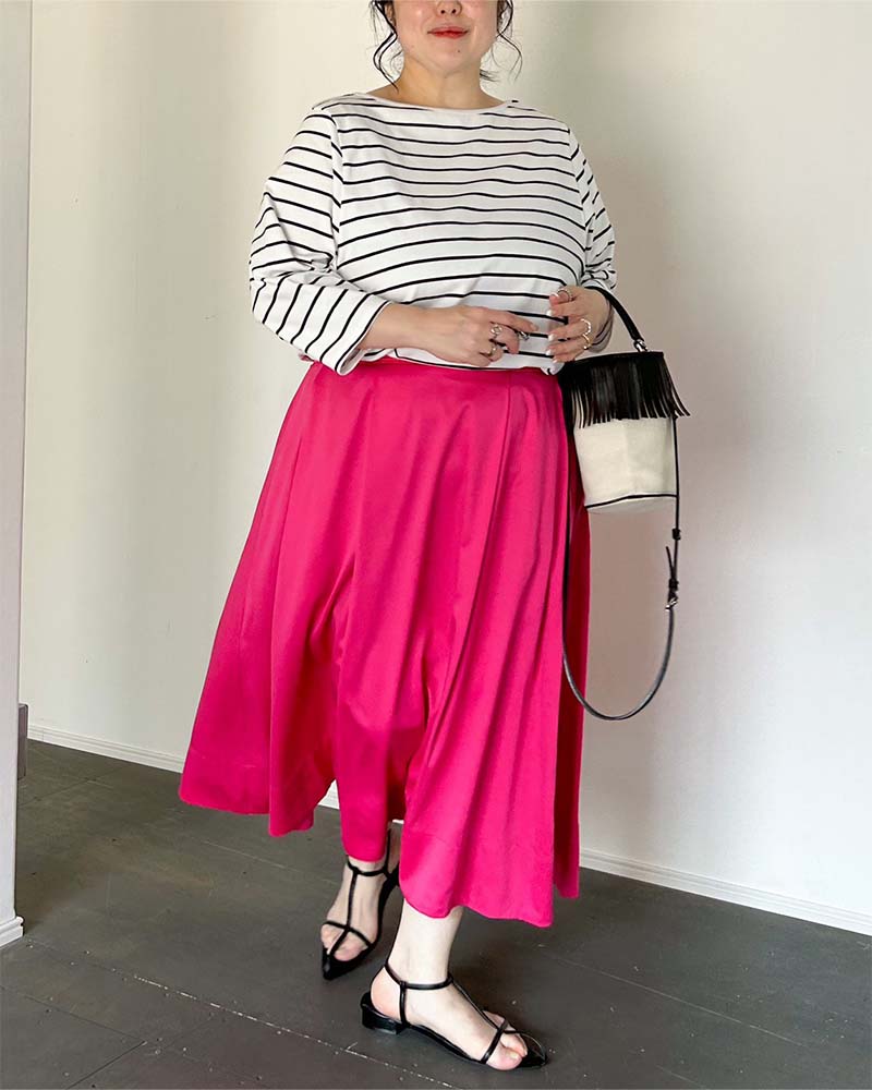 【otostyle】ストレッチ天竺ボートネックプルオーバー