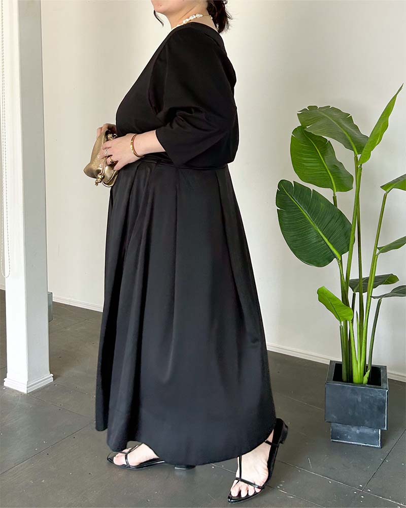 【otostyle】ストレッチ天竺ボートネックプルオーバー