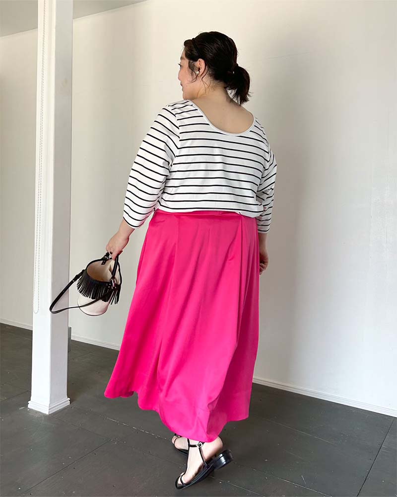 【otostyle】ストレッチ天竺ボートネックプルオーバー