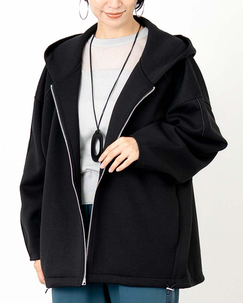 ダンボールポンチ裾ドロスト入りフーディーブルゾン | OUTER | 元町