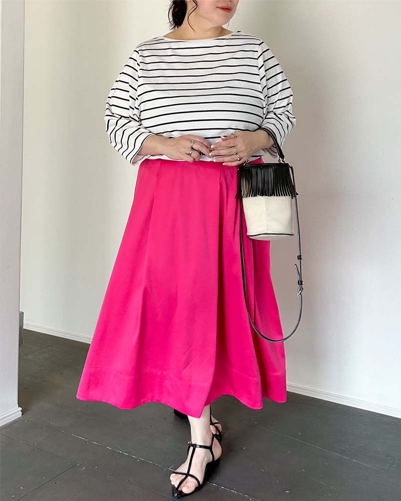 【otostyle】サテンフレアースカート