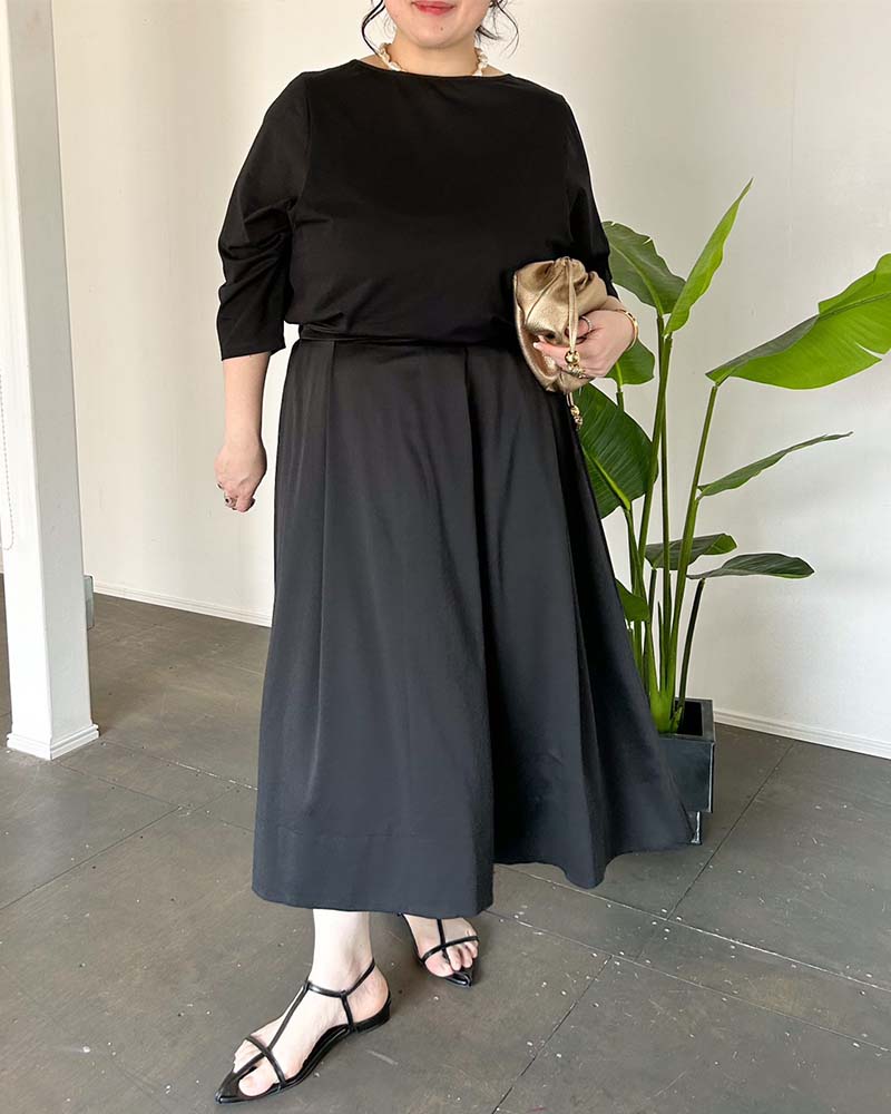 【otostyle】サテンフレアースカート