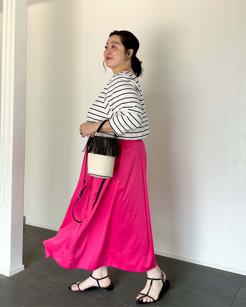 【otostyle】サテンフレアースカート