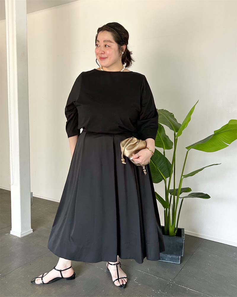 【otostyle】サテンフレアースカート