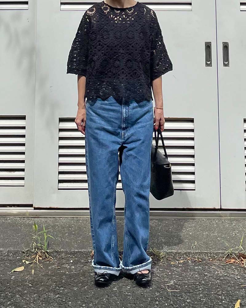 【Canaria Style】ドルマンスリーブレース編みプルオーバー