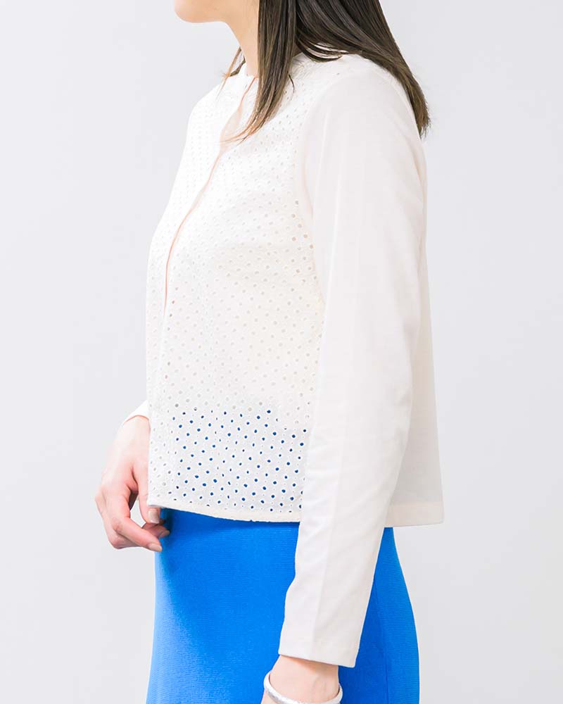 フロントカットワークデザインカーディガン